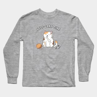 Cat Self-Care Time Long Sleeve T-Shirt